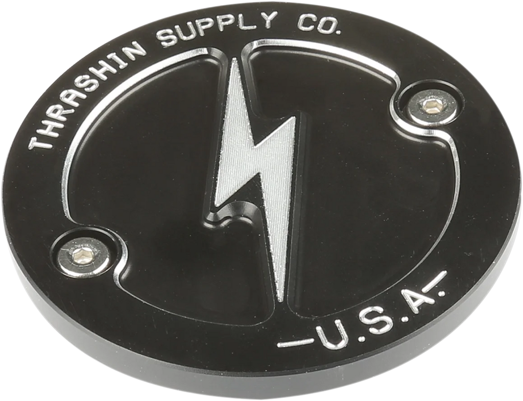 Thrashin Supply Co. Points Cover - Dished - Black - M8 - Side View