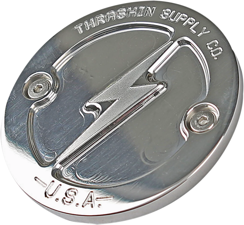 Thrashin Supply Co. Points Cover - Dished - Polished - M8 - Side View