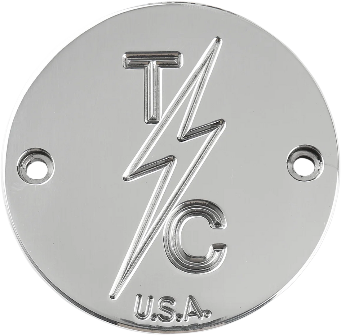 Thrashin Supply Co. Points Cover - Dished - Polished - Twin Cam - Side View