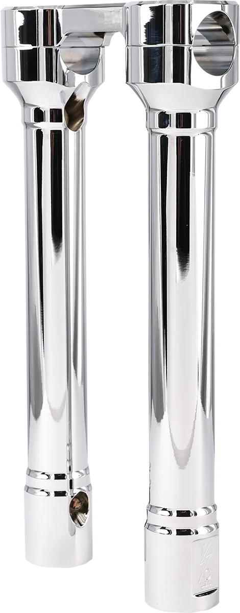 Thrashin Supply Co. Risers - Hole Shot - 10" - Chrome - Side View