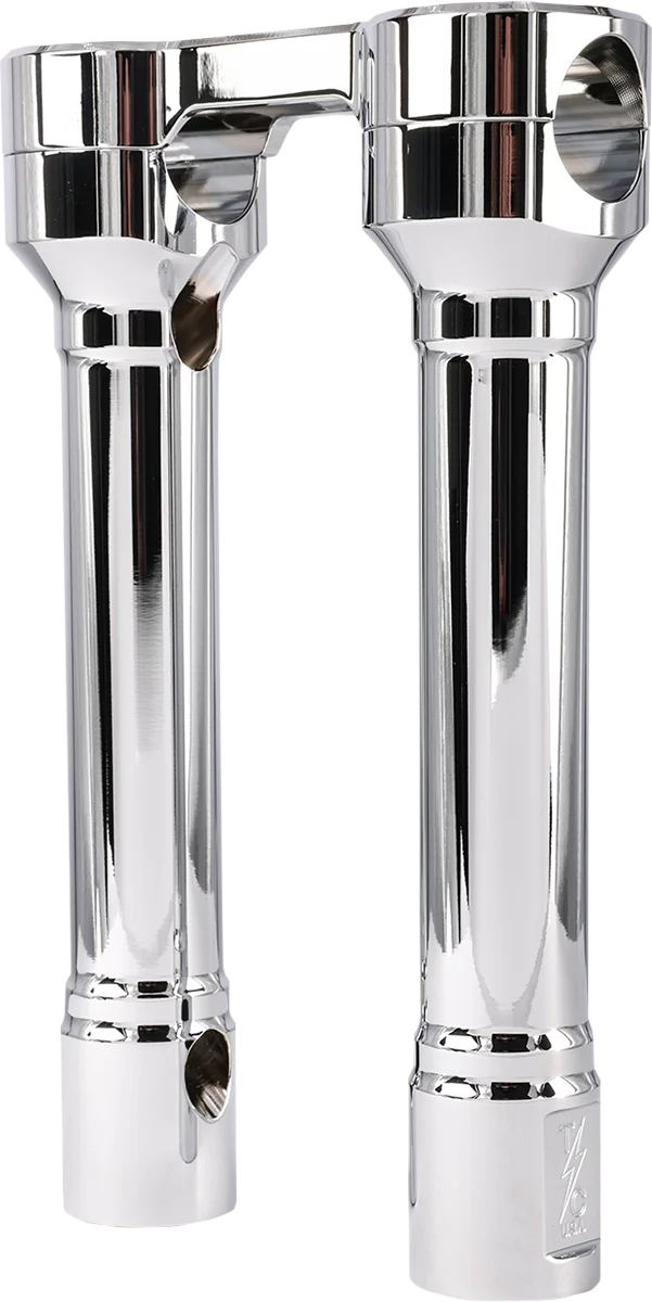 Thrashin Supply Co. Risers - Hole Shot - 8" - Chrome - Side View