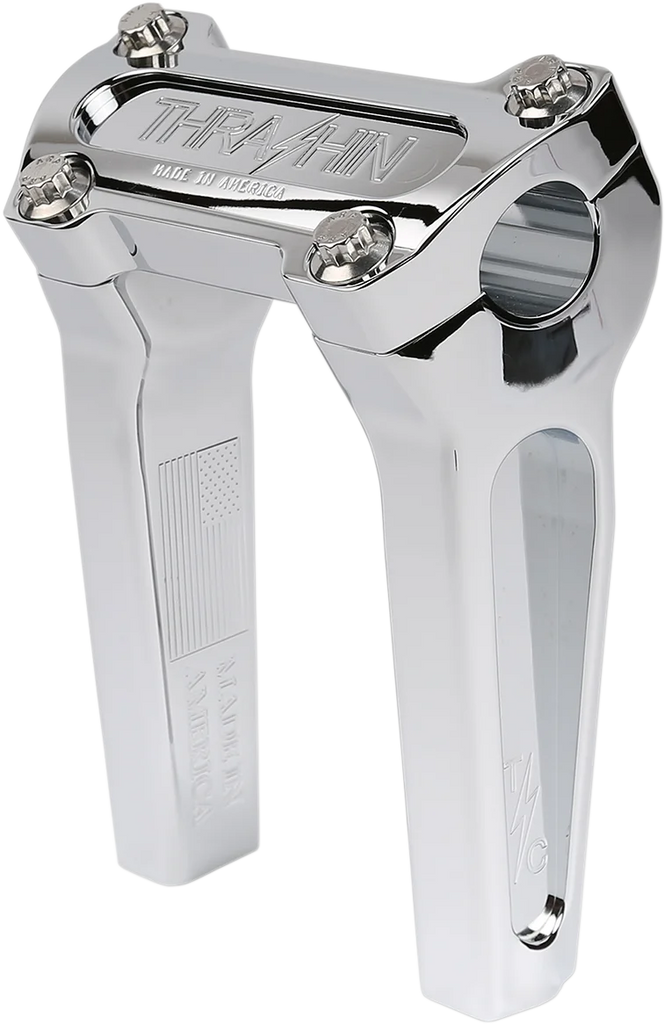 Thrashin Supply Co. Risers - Straight - 6" - Chrome - Main Product View