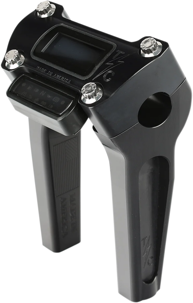 Thrashin Supply Co. Risers - Straight - 6" - Gauge Cutout - Black - Main Product View