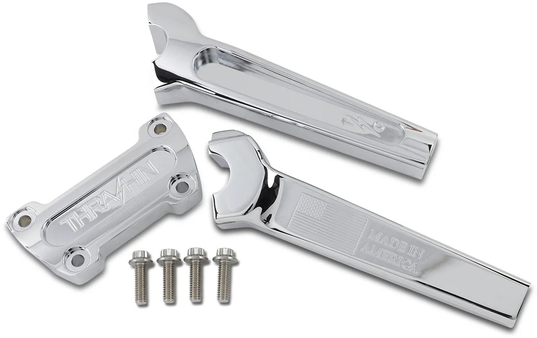 Thrashin Supply Co. Risers - Straight - 8" - Chrome - Installation View