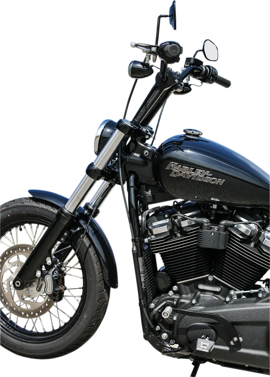 Thrashin Supply Co. Risers - Straight - 8" - Gauge Cutout - Black - Back View
