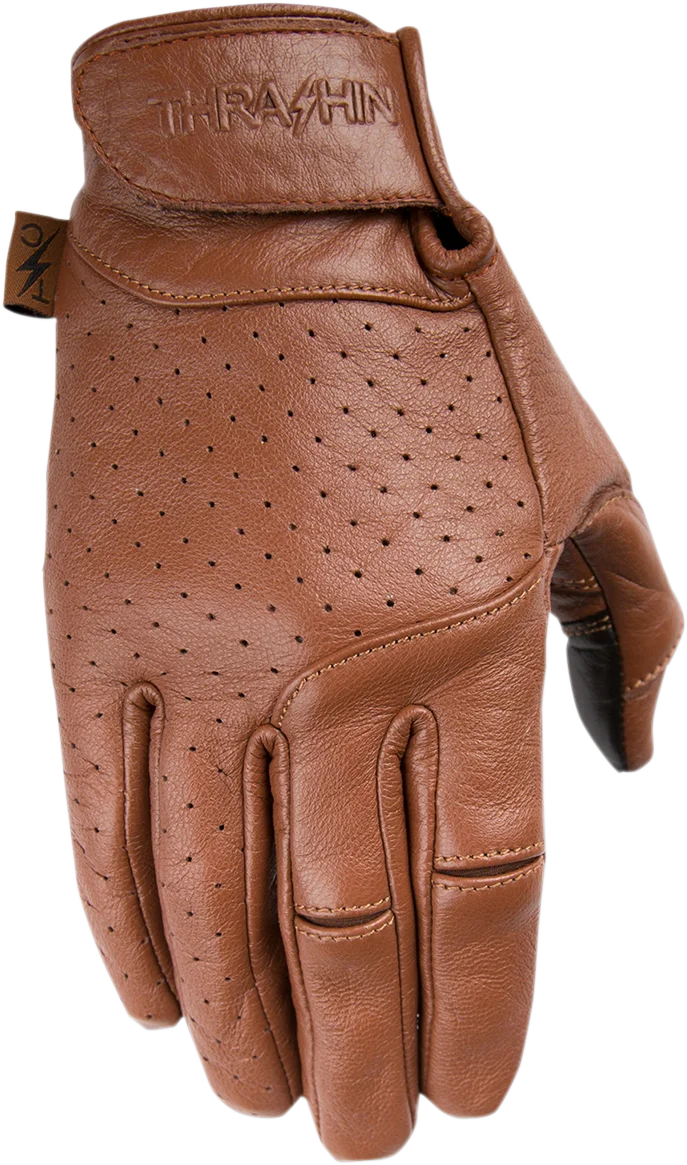 Thrashin Supply Co. Siege Leather Gloves - Black - Large - Back View