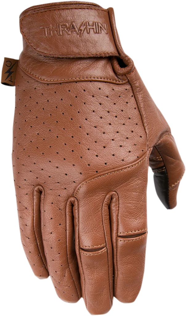 Thrashin Supply Co. Siege Leather Gloves - Black - Small - Back View