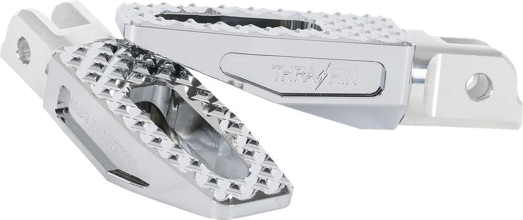 Thrashin Supply Co. Slim P-54 Footpegs - Front - Chrome - Main Product View