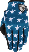 Load image into Gallery viewer, Thrashin Supply Co. Stars &amp; Bolts Stealth Gloves - Red/Blue - Large - Side View