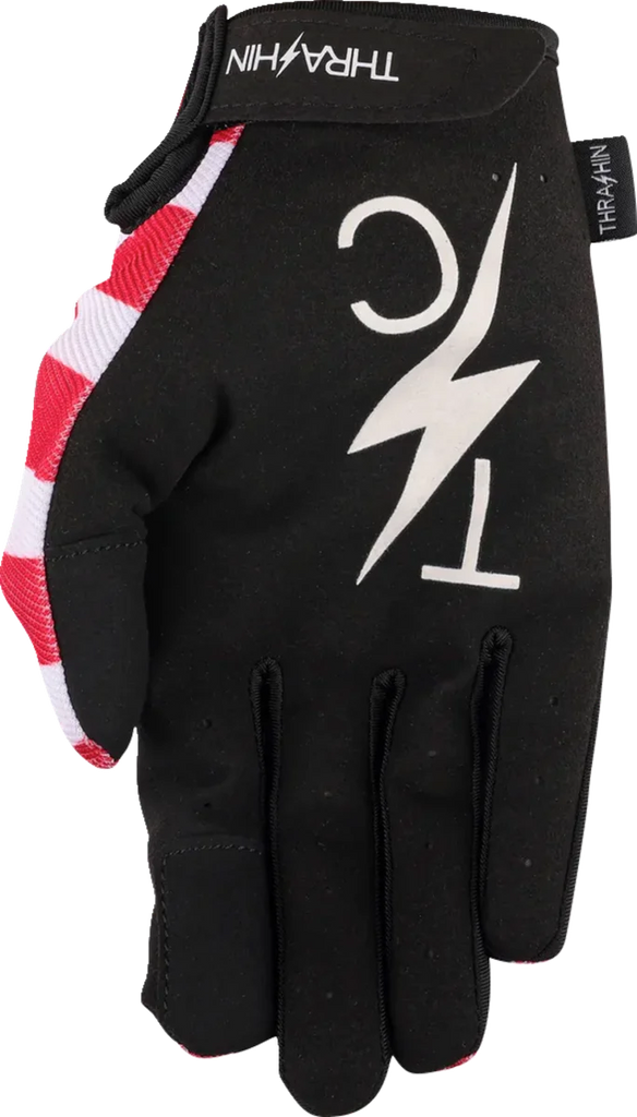Thrashin Supply Co. Stars & Bolts Stealth Gloves - Red/Blue - Large - Back View