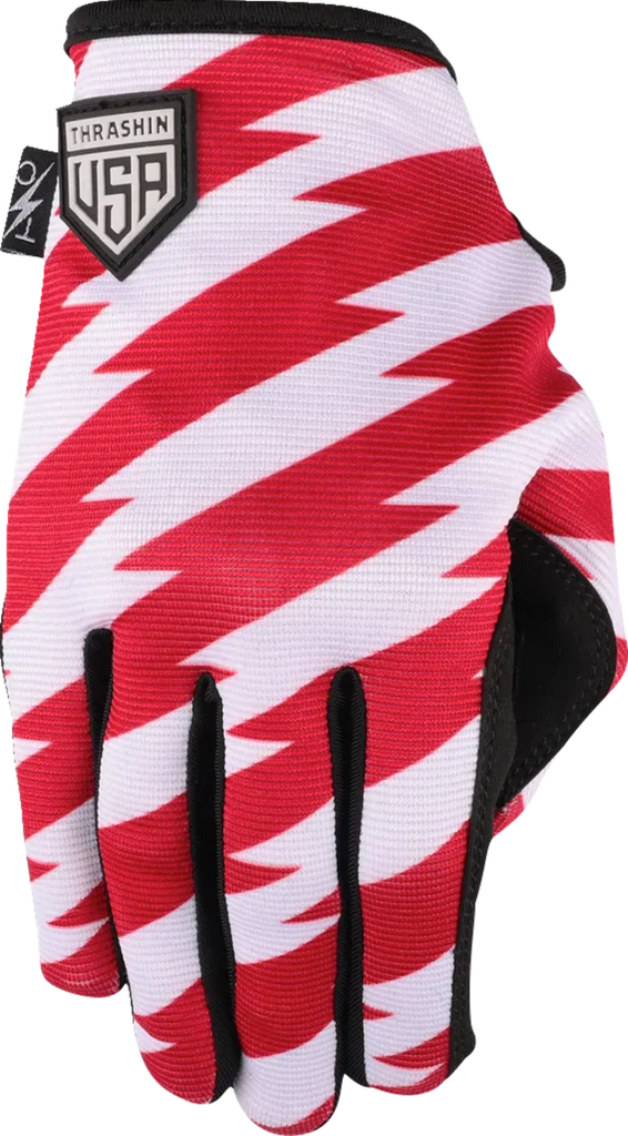 Thrashin Supply Co. Stars & Bolts Stealth Gloves - Red/Blue - Medium - Installation View