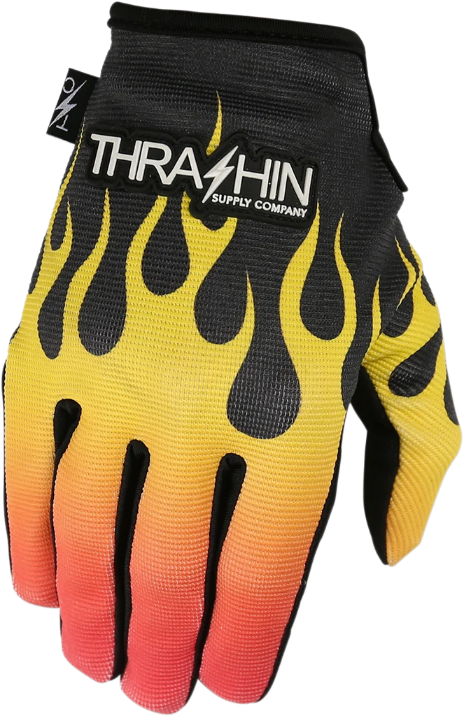 Thrashin Supply Co. Stealth Gloves - Flame - Small - Main Product View