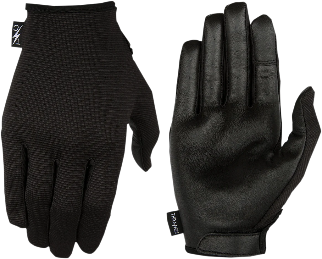 Thrashin Supply Co. Stealth Leather Palm Gloves - Black - 2XL - Side View