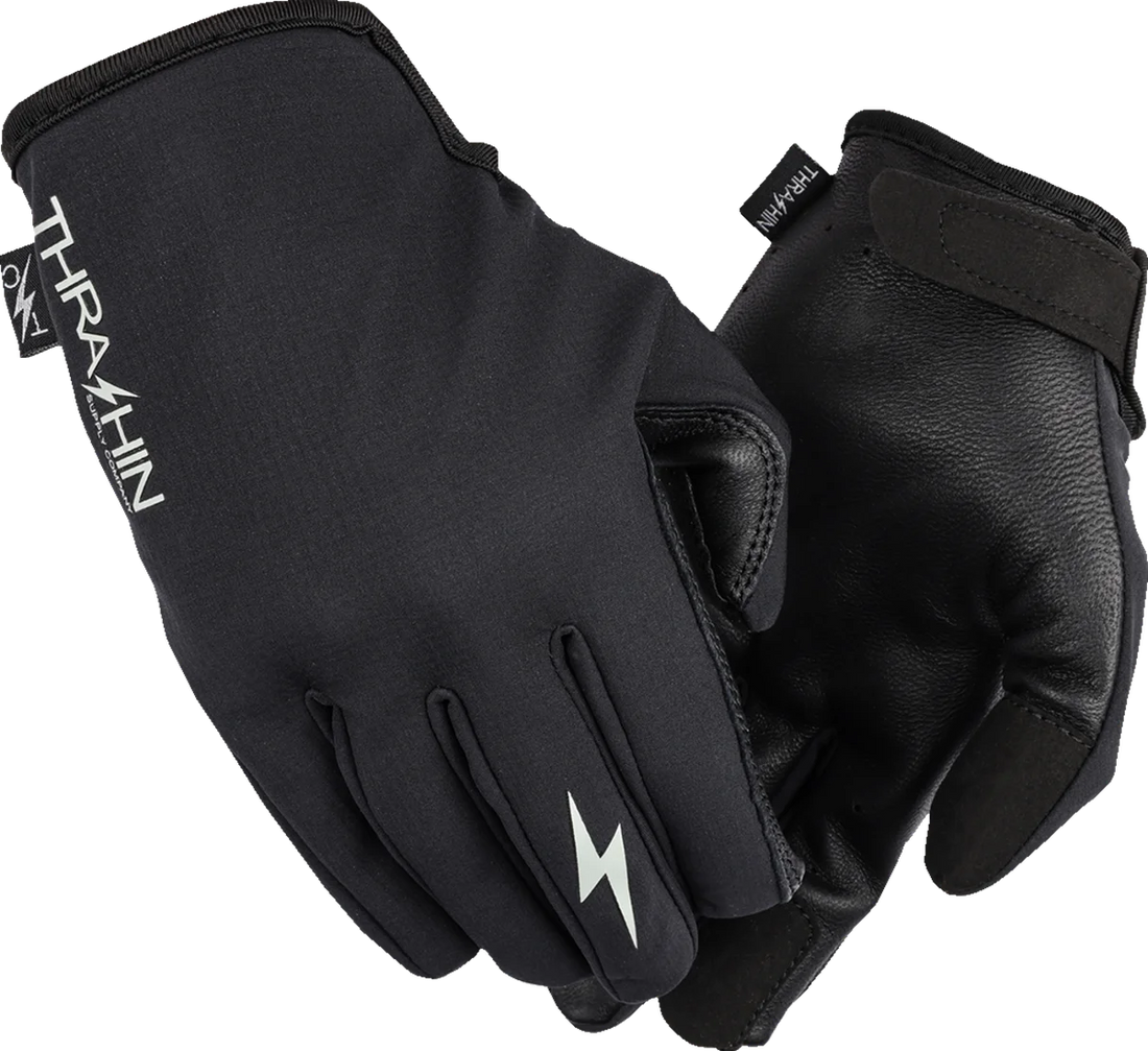 Thrashin Supply Co. Windbreaker Stealth Gloves - Black - Small - Back View