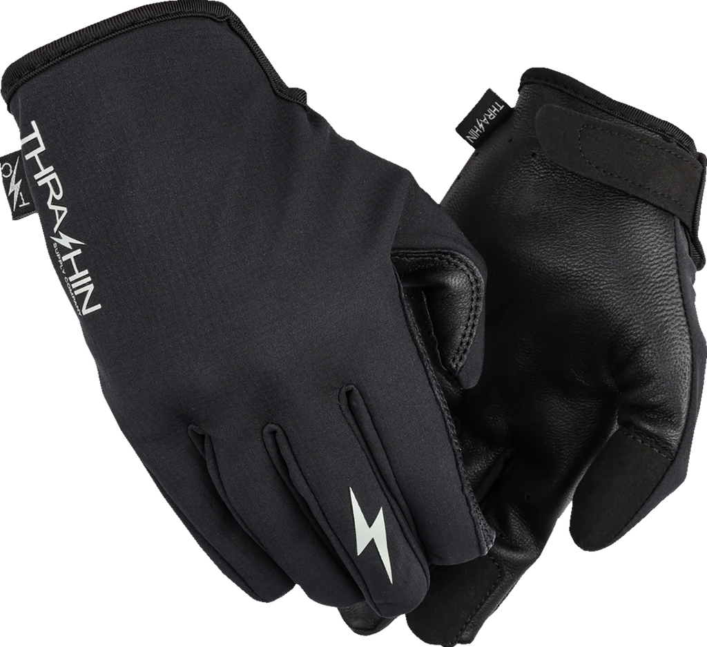 Thrashin Supply Co. Windbreaker Stealth Gloves - Black - Small - Back View