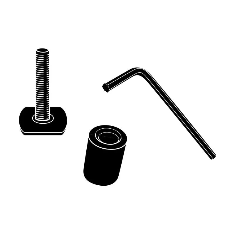 Thule Adapter Kit - T-Track Accessory Kit for All Thule Aluminum Bars - Black - Side View