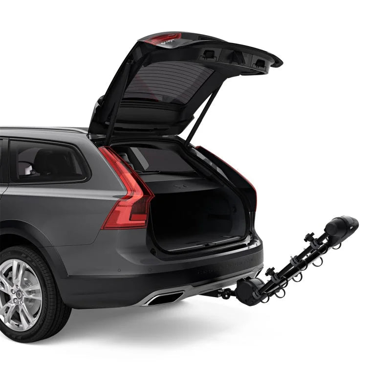 Thule Apex XT 4 - Hanging Hitch Bike Rack w/HitchSwitch Tilt-Down (Up to 4 Bikes) - Black - Installation View