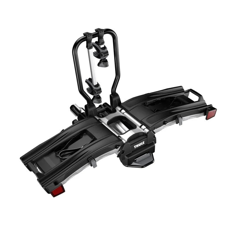 Thule EasyFold XT 2 - Fully Foldable Platform Hitch Bike Rack (Up to 2 Bikes) - Black/Silver - Side View