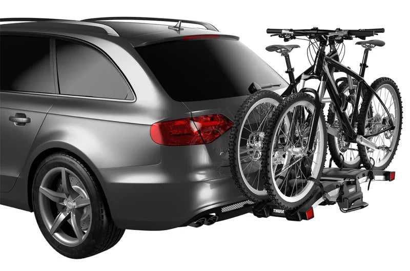 Thule EasyFold XT 2 - Fully Foldable Platform Hitch Bike Rack (Up to 2 Bikes) - Black/Silver - Back View