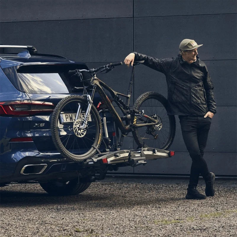 Thule EasyFold XT 2 - Fully Foldable Platform Hitch Bike Rack (Up to 2 Bikes) - Black/Silver - Installation View