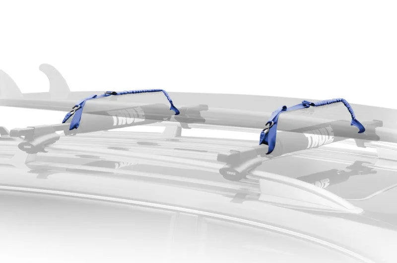 Thule Express Surf Strap - Stretchable Bungee for Roof Mounted Surfboard/SUP/Sailboard (Pair) - Blue - Detail View