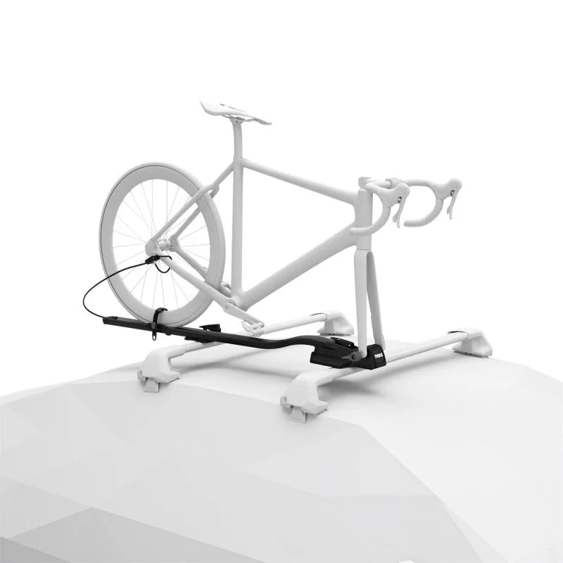 Thule FastRide Fork-Mount Roof Bike Rack (For Quick-Release Bikes/Adapter Req. for Thru-Axle) - Blk - Back View