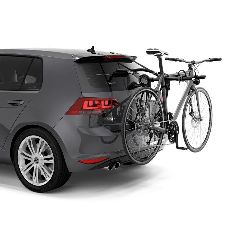 Thule Gateway Pro 2 Hanging-Style Trunk Bike Rack w/Anti-Sway Cages (Up to 2 Bikes) - Black - Back View