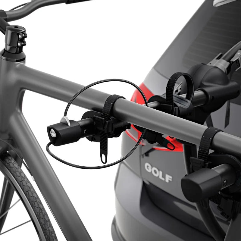 Thule Gateway Pro 2 Hanging-Style Trunk Bike Rack w/Anti-Sway Cages (Up to 2 Bikes) - Black - Installation View