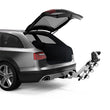 Load image into Gallery viewer, Thule Helium Pro 3 - Hanging Hitch Bike Rack w/HitchSwitch Tilt-Down (Up to 3 Bikes) - Silver - Back View