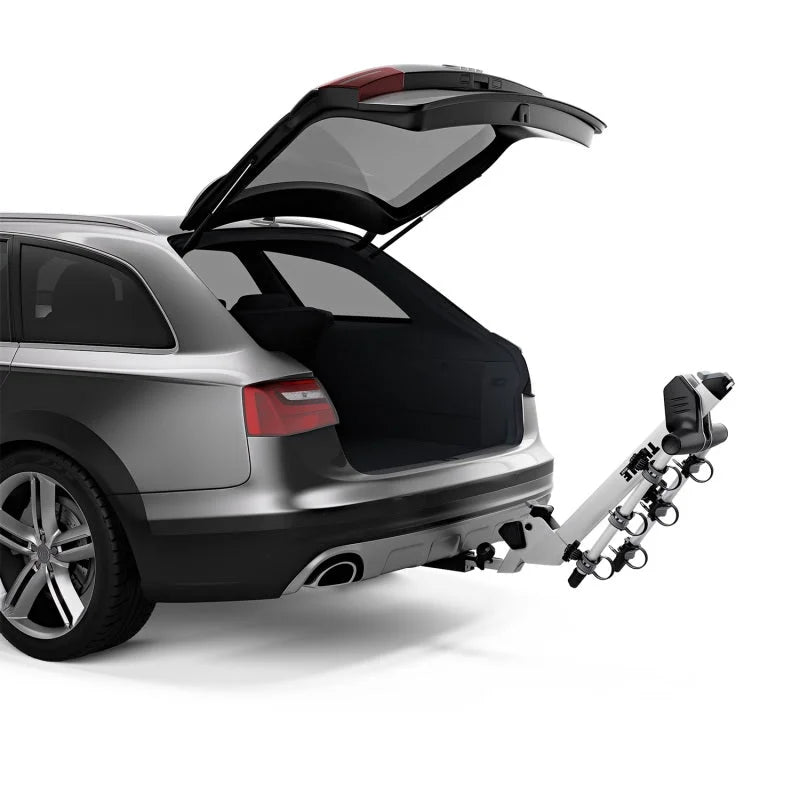 Thule Helium Pro 3 - Hanging Hitch Bike Rack w/HitchSwitch Tilt-Down (Up to 3 Bikes) - Silver - Back View