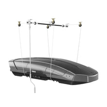Load image into Gallery viewer, Thule MultiLift Roof Box/Kayak/Surfboard Storage (Mounts to Garage Ceiling) - Silver - Side View