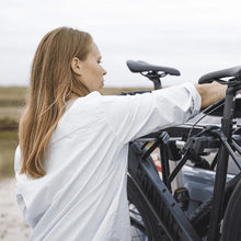Load image into Gallery viewer, Thule OutWay Hanging-Style Trunk Bike Rack (Up to 2 Bikes) - Silver/Black - Installation View