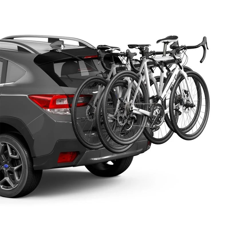 Thule OutWay Hanging-Style Trunk Bike Rack (Up to 3 Bikes) - Silver/Black - Installation View