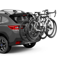 Load image into Gallery viewer, Thule OutWay Hanging-Style Trunk Bike Rack (Up to 3 Bikes) - Silver/Black - Installation View