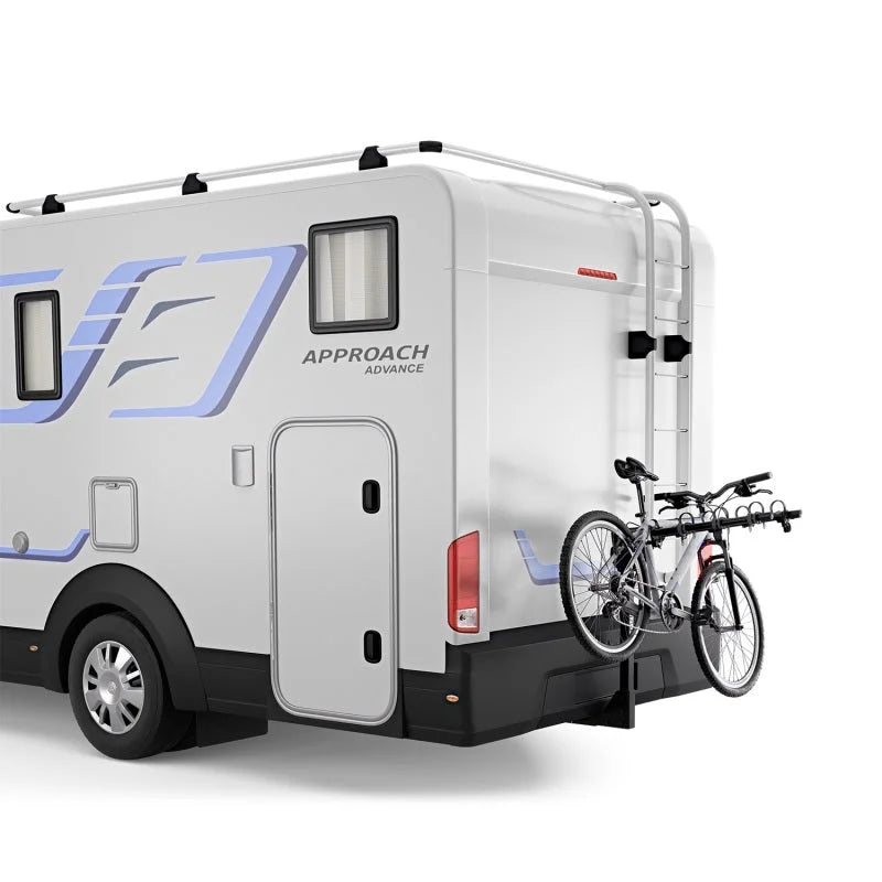 Thule Range - Hanging Hitch Bike Rack for RV/Travel Trailer (Up to 4 Bikes) - Black - Installation View