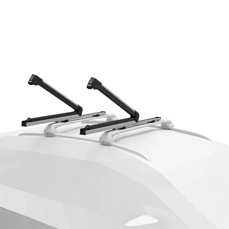 Thule SnowPack Extender Slide-out Ski/Snowboard Rack (Up to 6 Pair Skis/4 Snowboards) - Black/Silver - Side View
