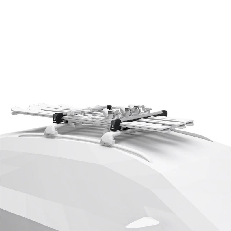 Thule SnowPack L Ski/Snowboard Rack (Up to 6 Pair Skis/4 Snowboards) - Black/Silver - Side View