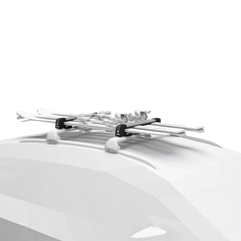 Thule SnowPack M Ski/Snowboard Rack (Up to 4 Pair Skis/2 Snowboards) - Black/Silver - Back View