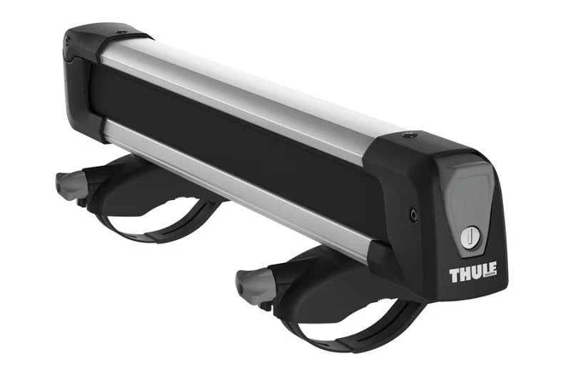 Thule SnowPack M Ski/Snowboard Rack (Up to 4 Pair Skis/2 Snowboards) - Black/Silver - Installation View