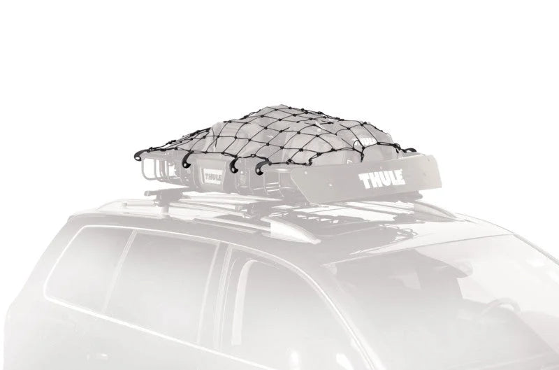 Thule Stretch Cargo Roof Basket Net - Black (Works w/ 1-1/4in. Basket Tubing or Smaller) - Detail View