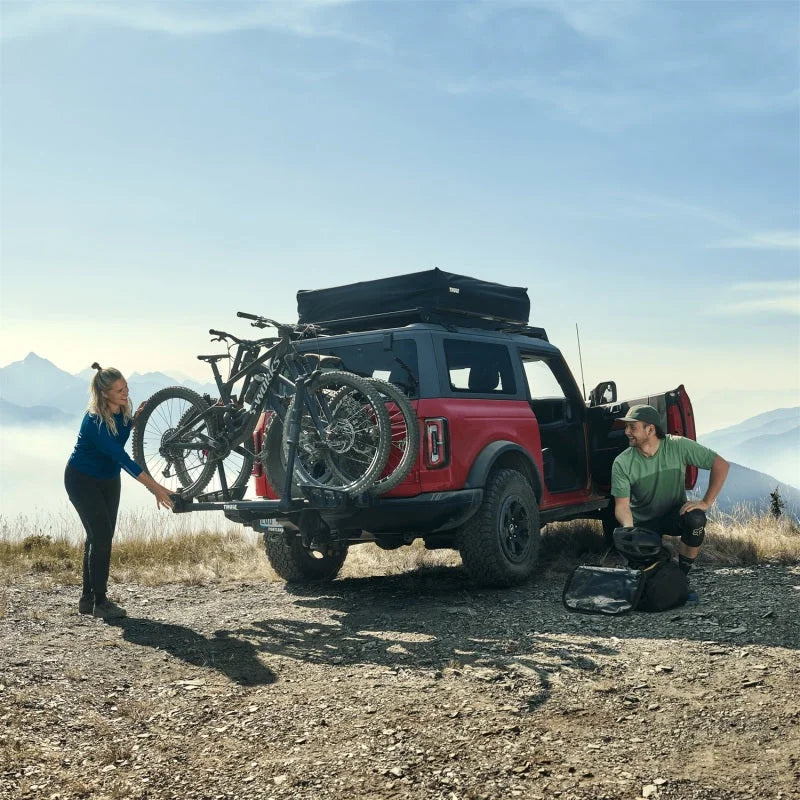 Thule T2 Pro XTR - Platform Hitch-Mount Bike Rack (2in. Hitch Receivers/Fits 2 Bikes) - Black - Back View
