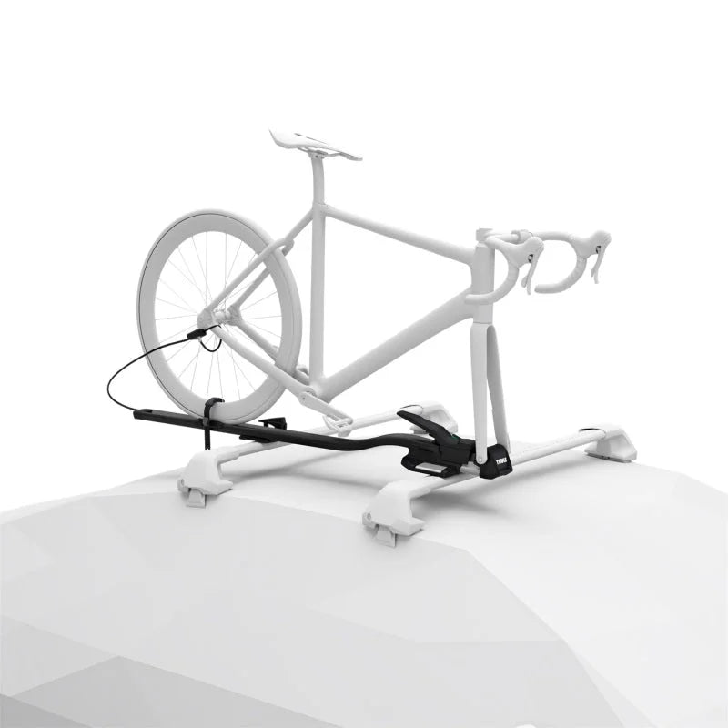 Thule TopRide Fork-Mounted Roof Bike Rack (Fits 9-15mm Thru-Axle & Standard 9mm Quick-Release Bikes) - Side View
