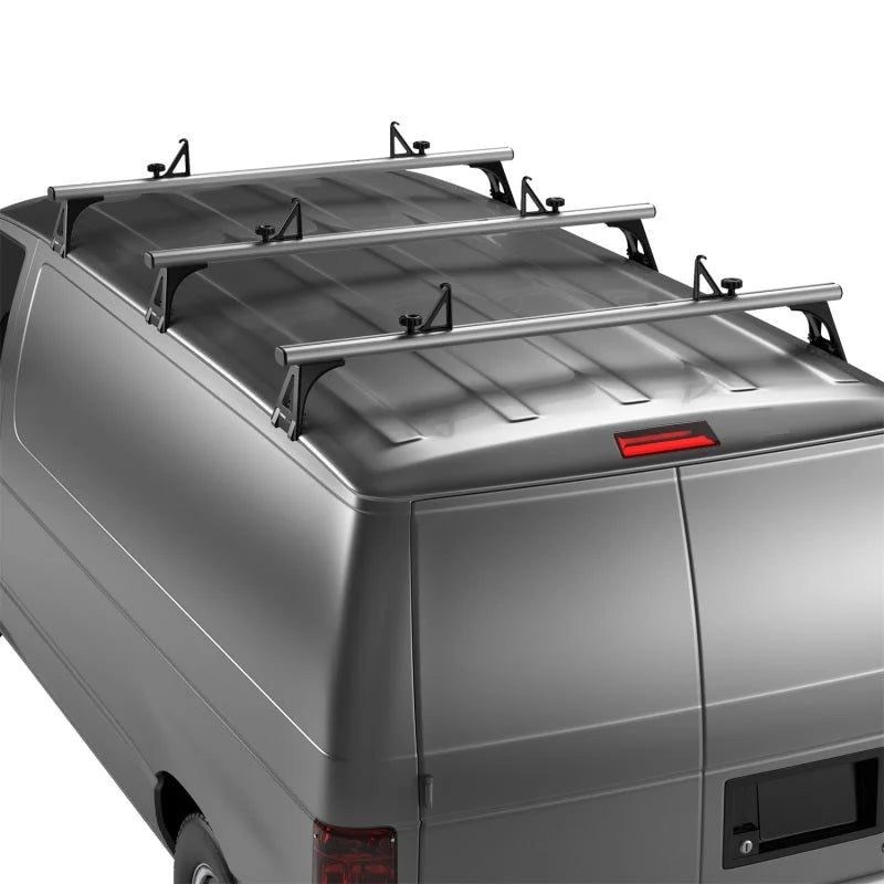 Thule TracRac Van Rack (3 Bar) - Silver - Back View