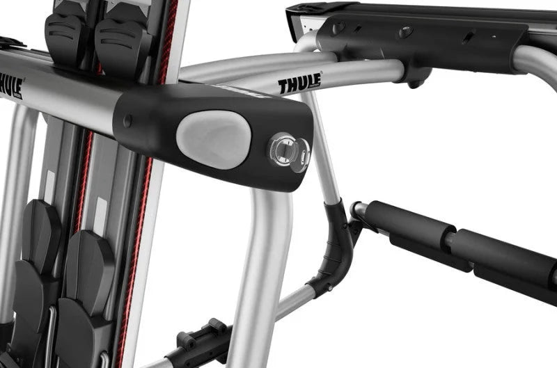 Thule Tram Ski/Snowboard Rack (Req. Thule Hanging Hitch Bike Rack to Mount) - Black/Silver - Installation View
