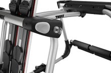 Load image into Gallery viewer, Thule Tram Ski/Snowboard Rack (Req. Thule Hanging Hitch Bike Rack to Mount) - Black/Silver - Installation View