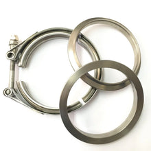Load image into Gallery viewer, Ticon Industries 3.5in Titanium V-Band Clamp Assembly (2 Flanges/1 Clamp)