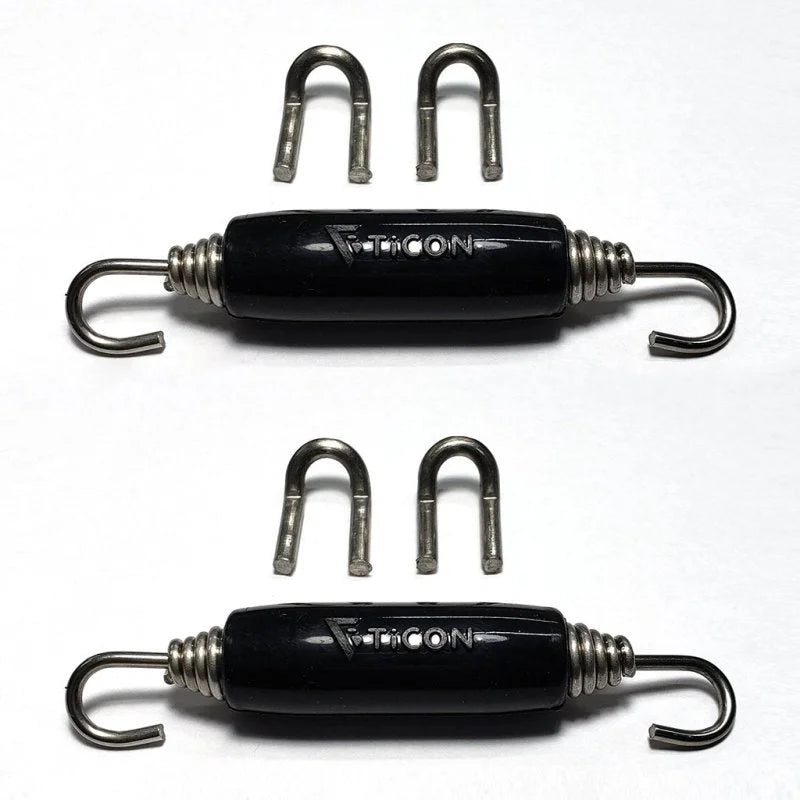 Ticon Industries Black Silicone Titanium Spring Tab and Spring Kit (4 Tabs/2 Springs) - 2 Pack