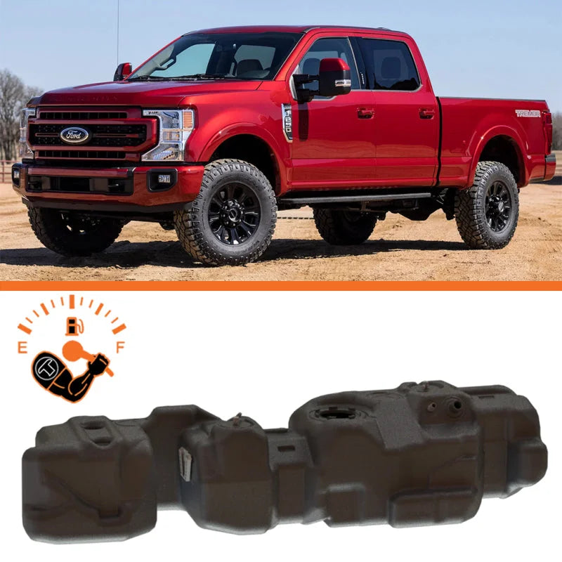Titan Fuel Tanks 17-24 Ford F-250/F-350 PowerStroke Crew Cab Short Bed 55 Gallon XXL Mid-Ship Tank - Side View