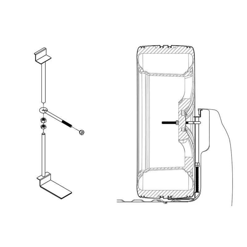 Titan Fuel Tanks Universal Spare Tire Buddy Mounting System - Installation View