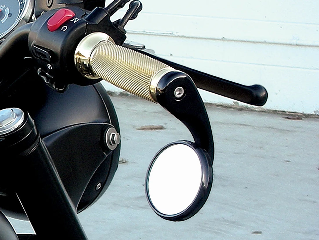 Todd's Cycle Bar-End Mirror - Black - Right - Back View